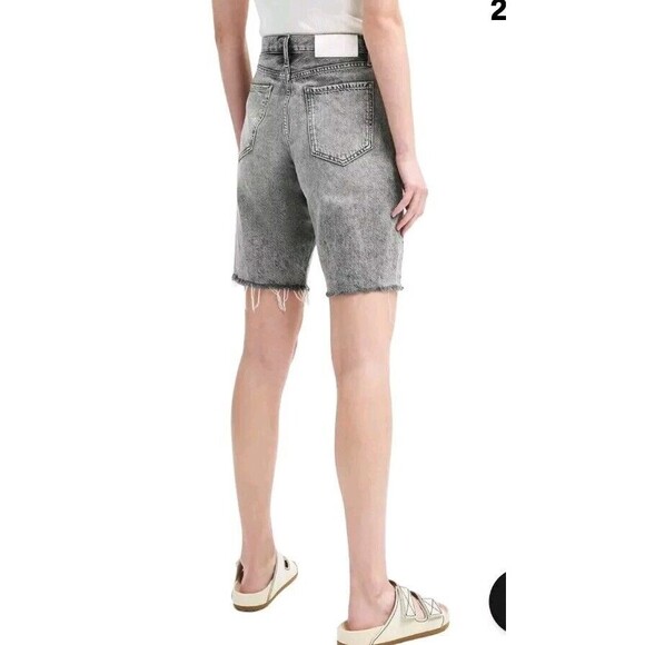 NWT Seven For All Mankind Women’s Sz 31 The Easy James Jean Shorts Grey Bermuda - Picture 4 of 14